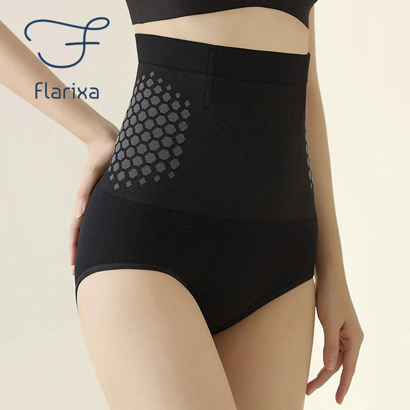 Flarixa Seamless Panties Women High Waist Tummy Control Panty Warmth Uterus Magnetic Slimming Panties Comfort Briefs Body Shaper