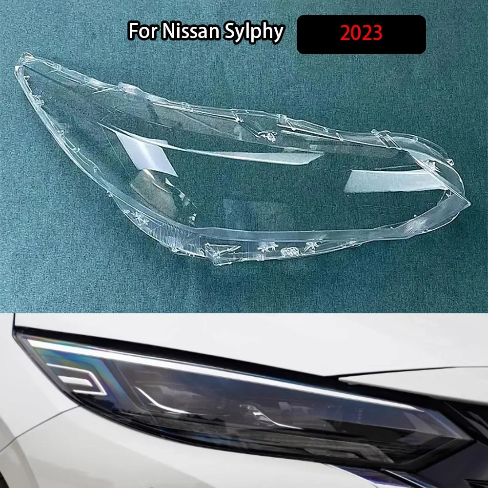 

For Nissan Sylphy 2023 Front Headlight Cover Car Lampshade Lamp Shade Front Headlight Cover Glass Lens Shell