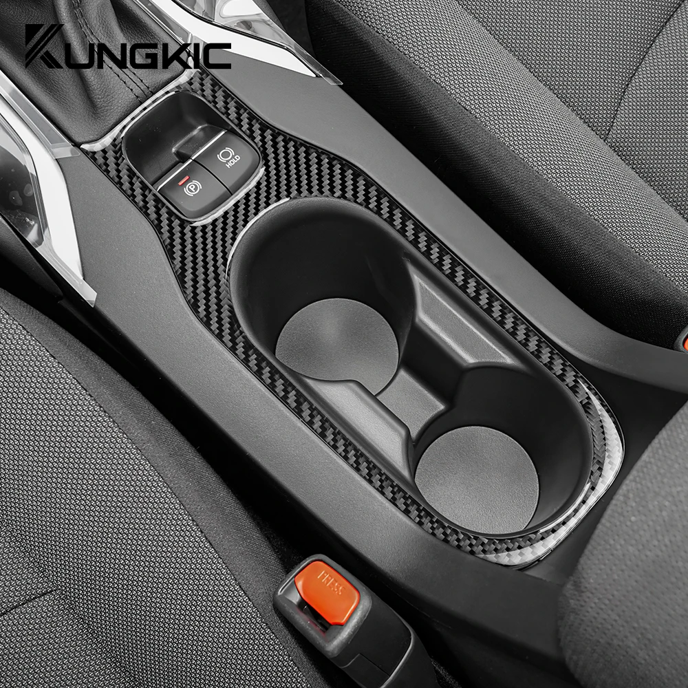 Real Soft Carbon Fiber Sticker For Toyota Corolla 2019 2020 2021 2022 Car Center Control Gear Water Cup Frame Panel RHD LHD Trim