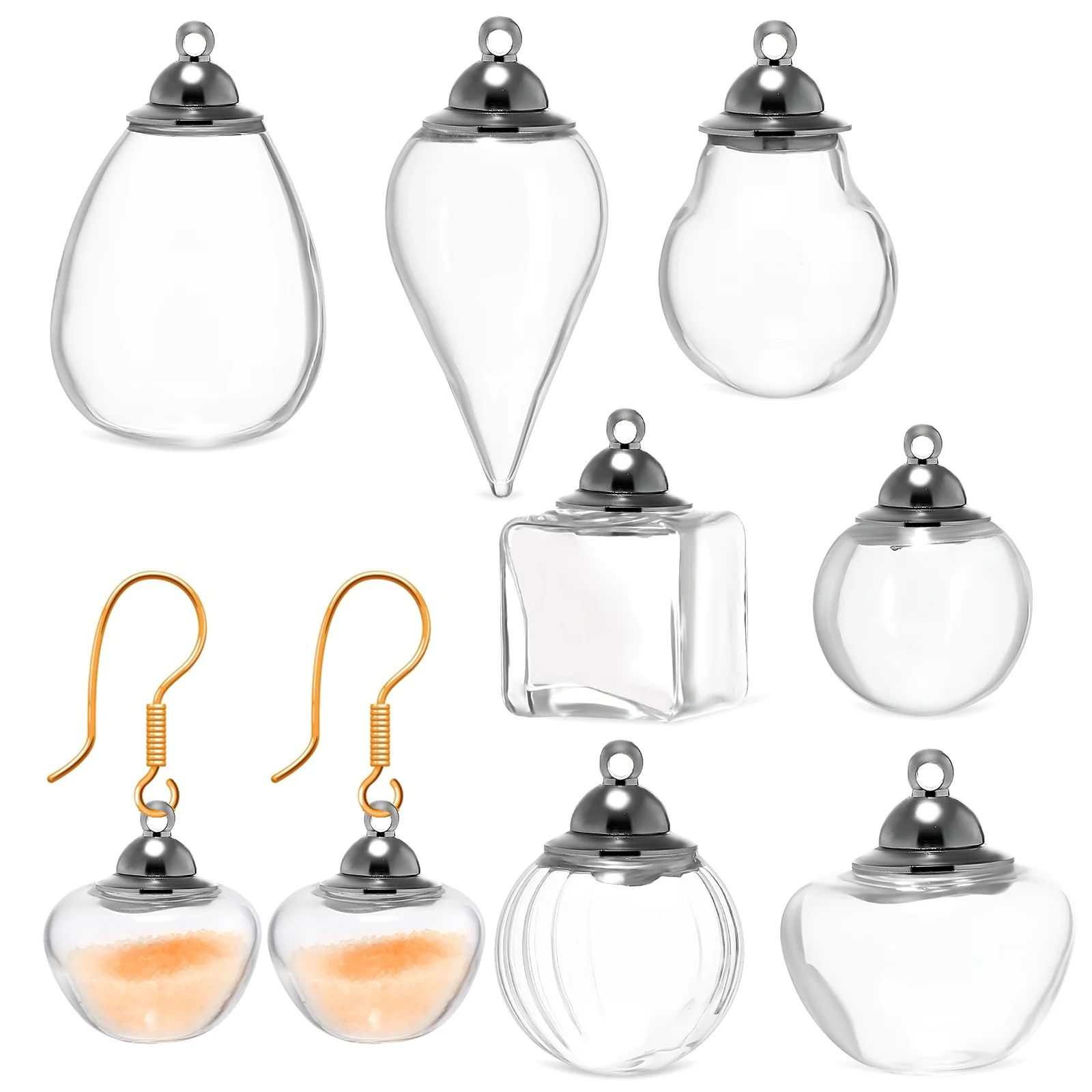 7Pcs Tiny Glass Bottles Empty Clear Jars with Cork Lids Mini Vials for Crafting Wedding Favors Honeymoon Gifts Message in A