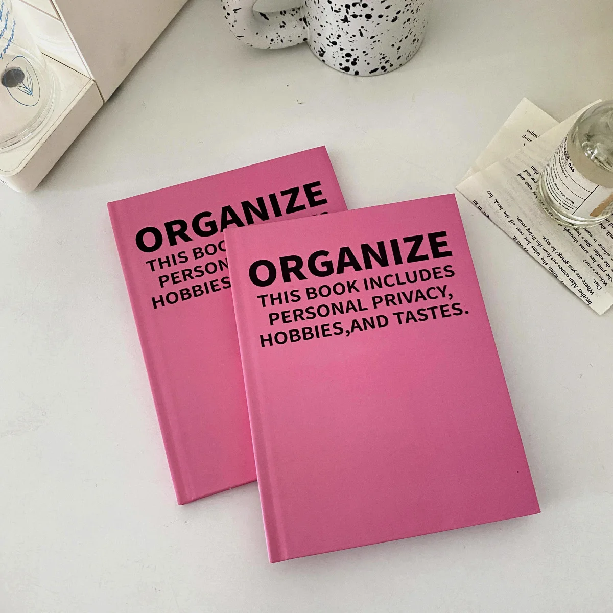 Homemade Pink English Notebook Magazine Book Photographing Props Versatile Notepad Aesthetic Room Decor Desk Decoration