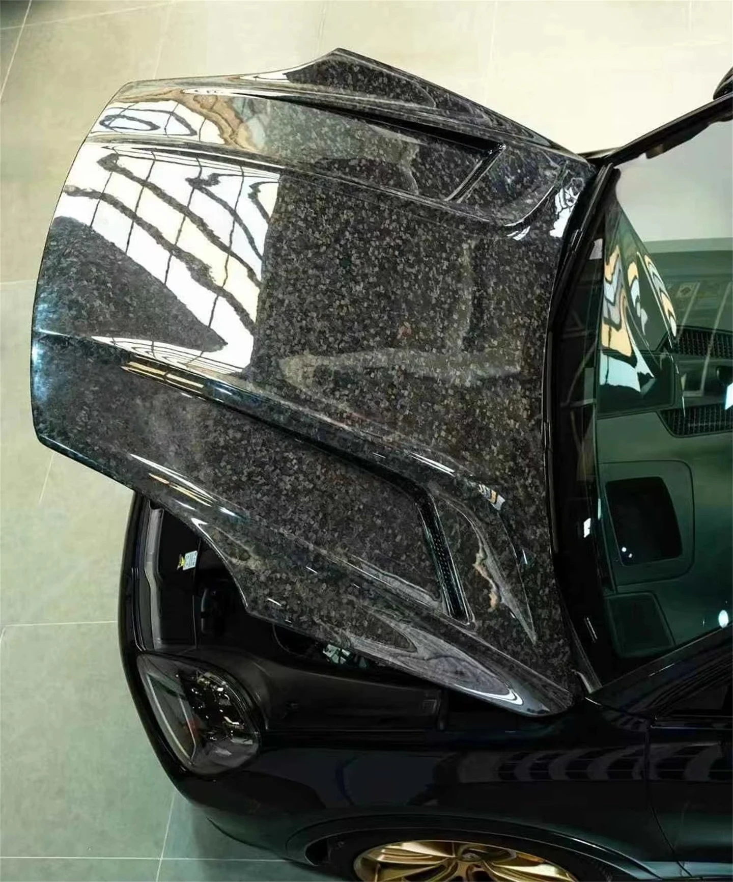 Upgrade High Quality Tech Style Forged Carbon Fiber Hood Bonnet for Porsche Cayenne 9Y0 Forged Carbon Fiber Engine Hood