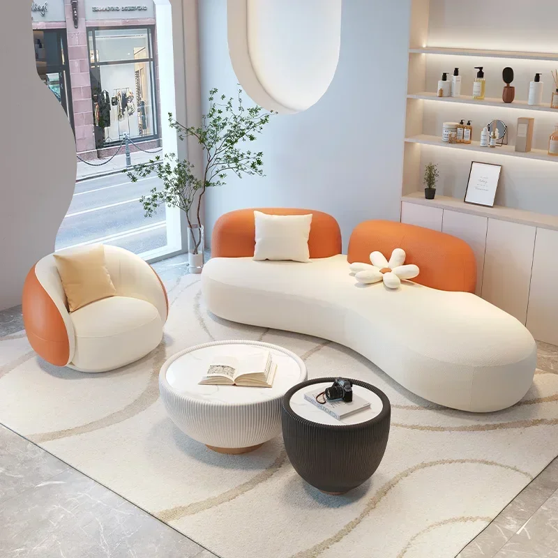 

Curved sofa, creative special-shaped clothing store, beauty salon, office rest area reception, meeting customer sales