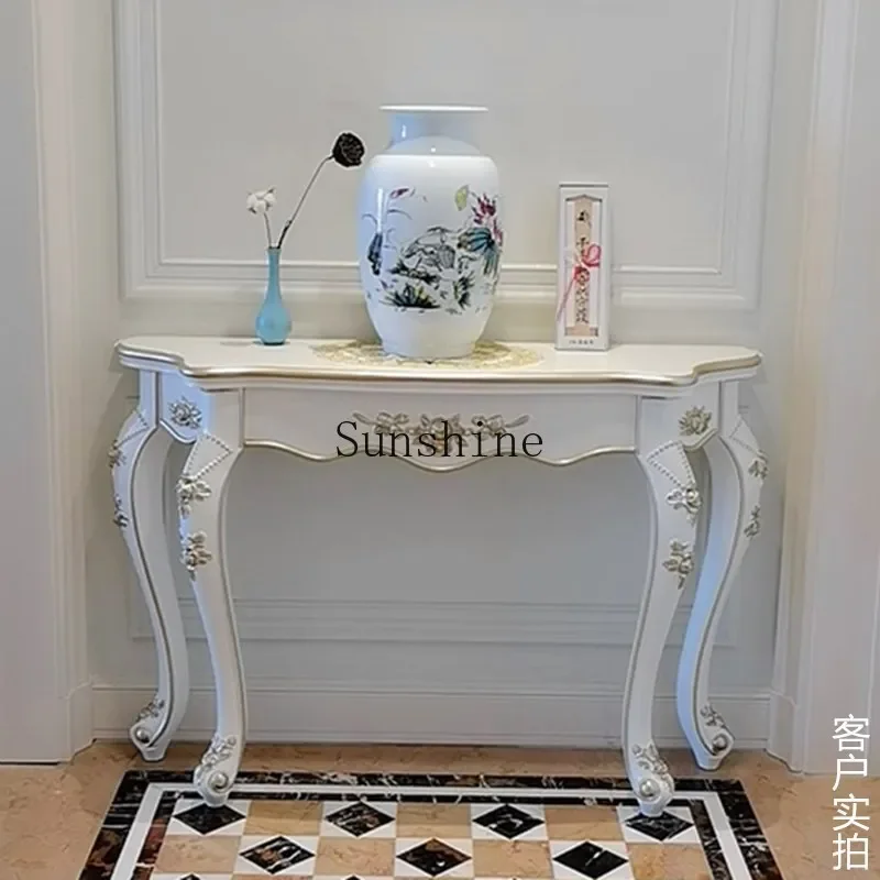 YEuropean-style end view table against the wall, corridor partition, living room light luxury semi-round door entry decoration
