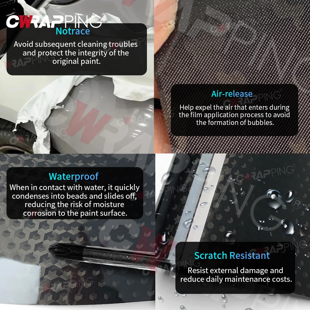 Car Stickers TPF Hexagonal Carbon Pattern Motorcycle Adhesive Vinyl Car Wrap Wrapping Tools Waterproof Paint Body Covering Film