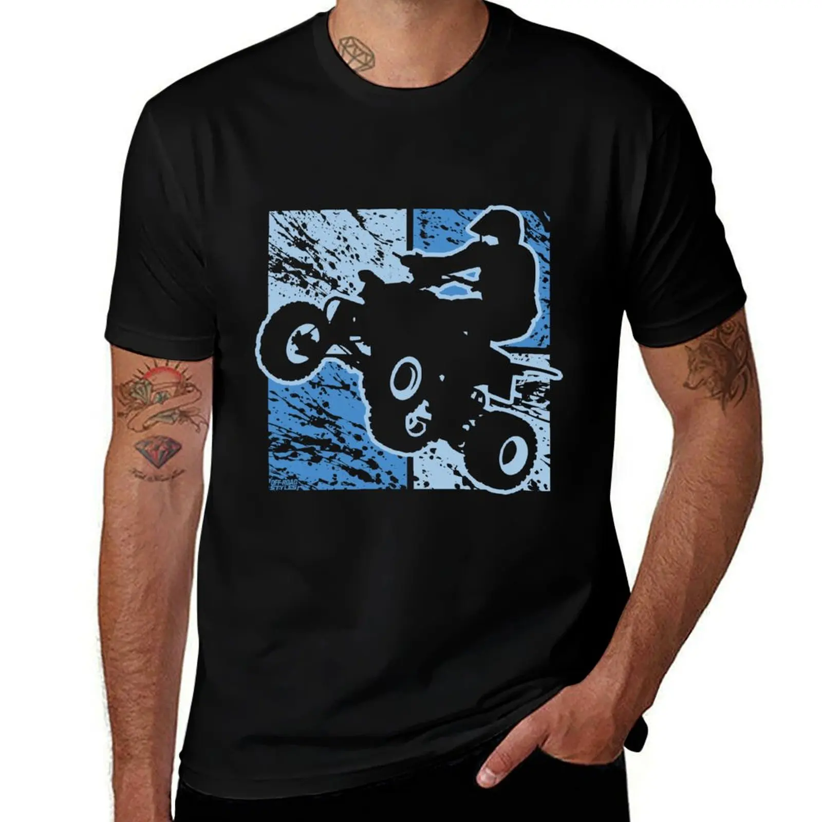 Quad ATV Cubism Rider Deco T-Shirt Breathable Sportswear for Men T-Shirt