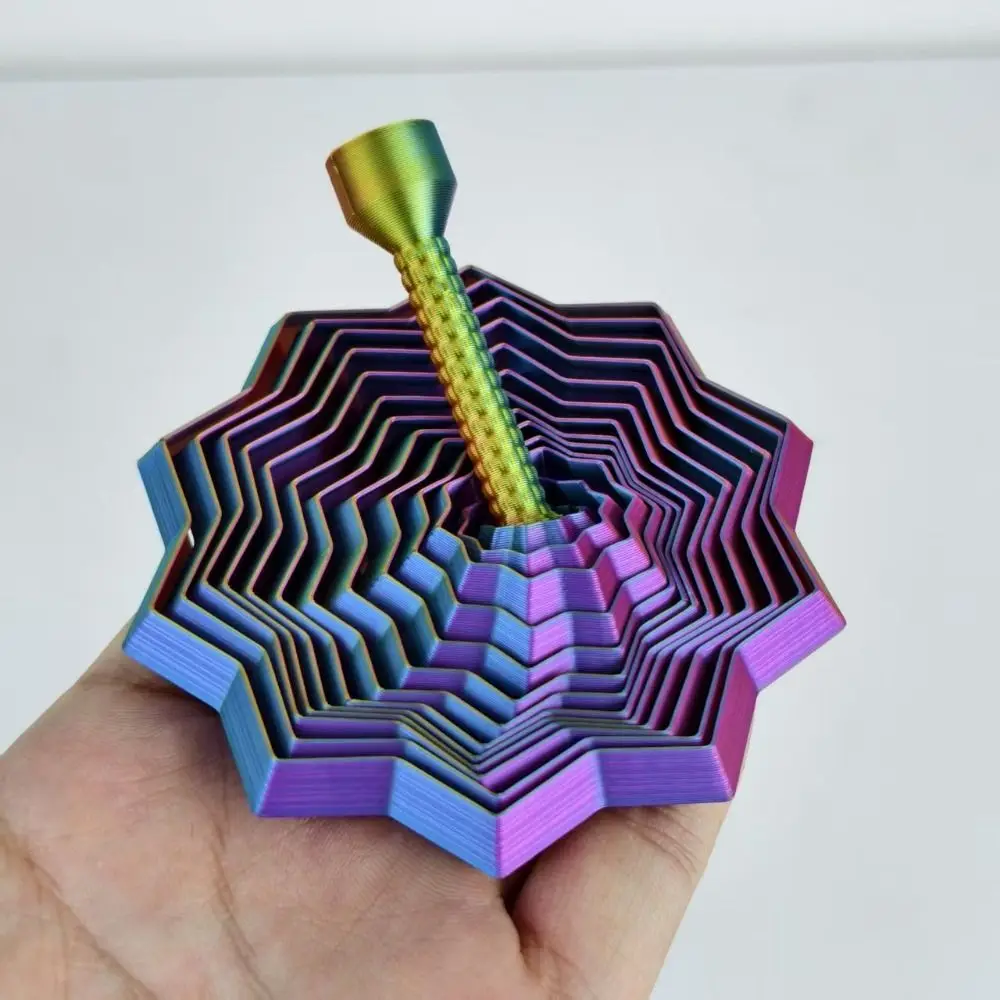 3D Printing Fractal Fidget Star Model Geometric Design S/M/L Visual Illusion Hexagon Relaxation Portable Expanded Sensory Model