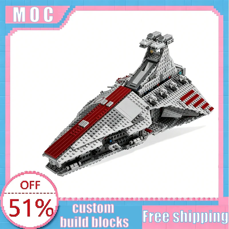 

1170 PCS Republic Attack Cruiser Space War Model Custom Building Blocks DIY Assembly Educational Toy Special Gifts For Kids Boys