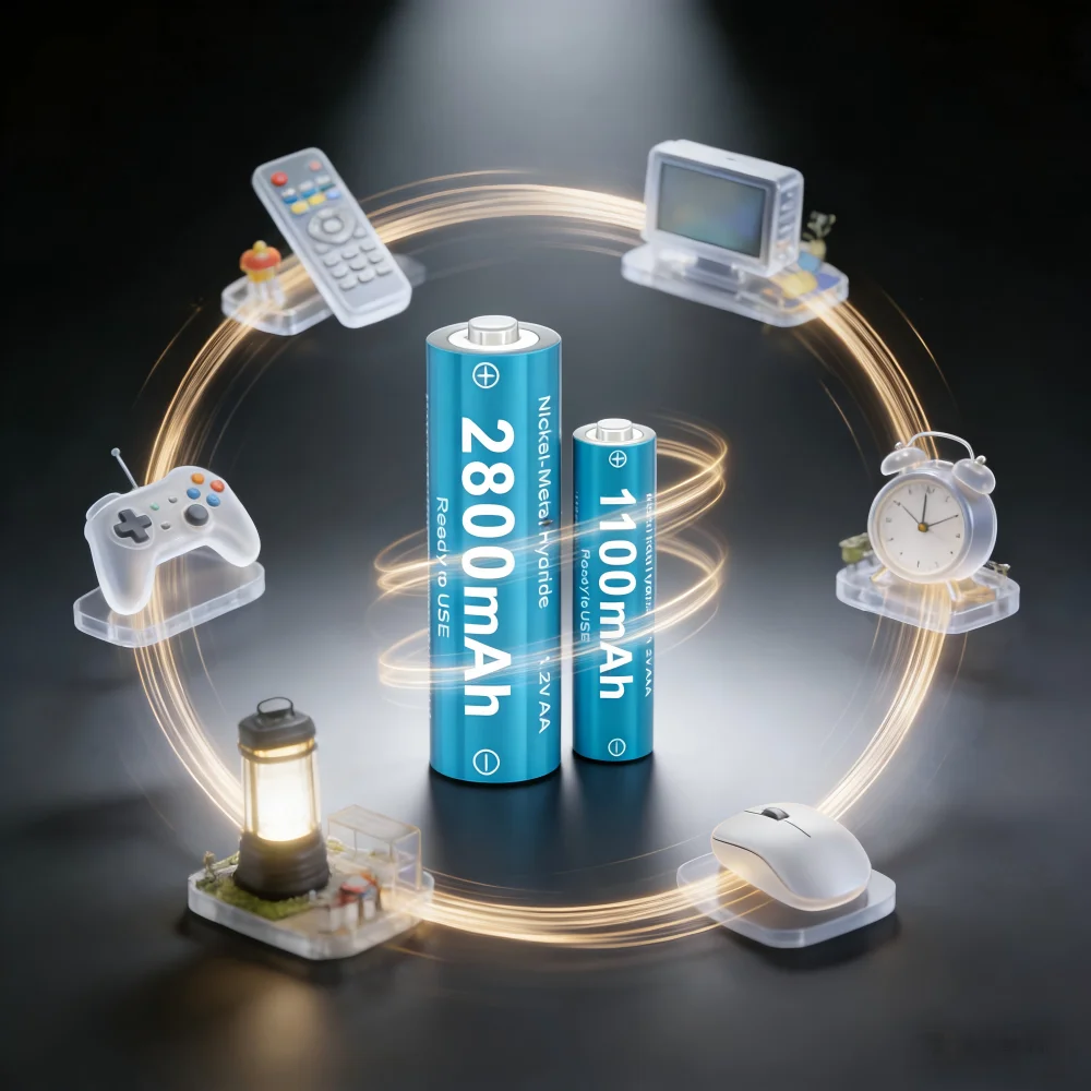 

KOSHARE Ni-MH Rechargeable Battery1.2V AA2800mAh/AAA1100mAh 1.2V Ni-MH battery with Charger for Remote controls FM radios clocks