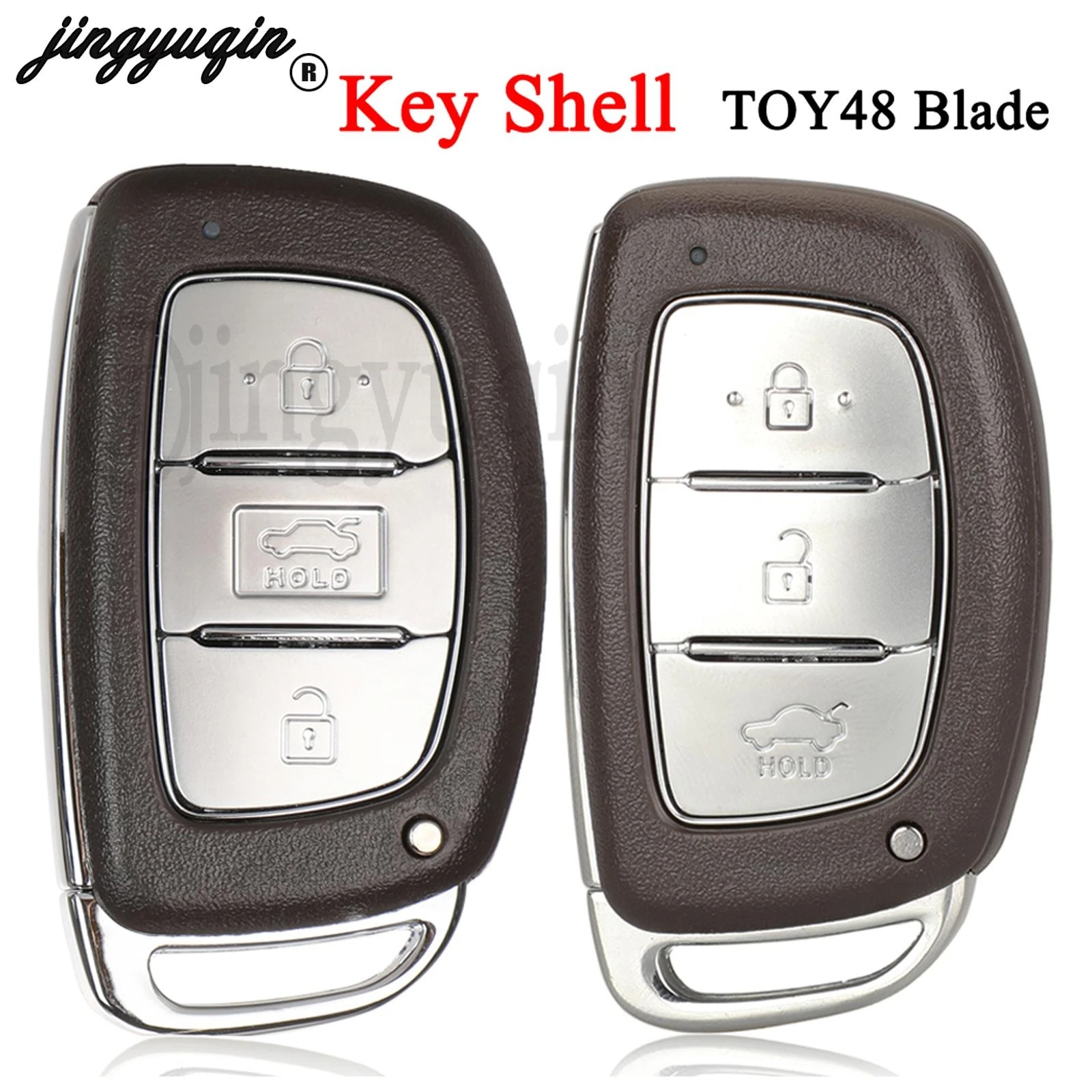 

jingyuqin 3 Buttons Remote Car Key Shell Case For Hyundai IX35 Rena MISTRA Elantra Fob Uncut Toy48 Blade Replacement