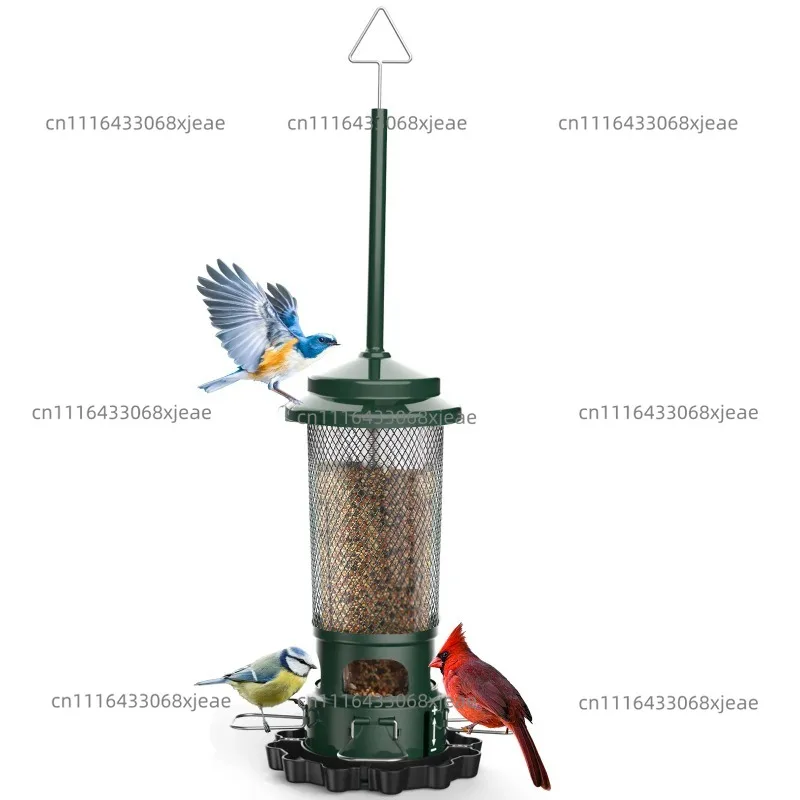 Squirrel-Proof Bird Feeder Garden Wrought Iron Bird Feeder Hanging Hummingbird Feeder