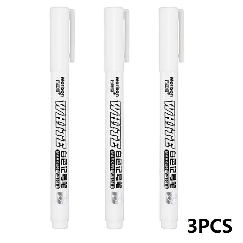 Nieuwe 1/2/3PCS Waterdichte Metalen Marker Wassen Kunst Schilderen Graffiti Pennen Stof Hout Leer Marker1MM Permanente witte Verf Pen