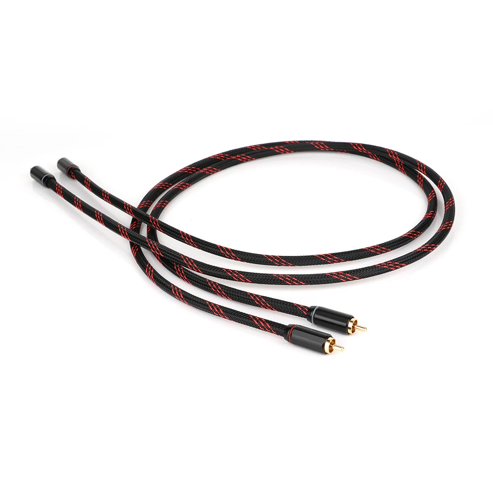 زوج مرحبا نهاية النحاس RCA ربط كابل Hifi الصوت RCA ذكر إلى ذكر تمديد كابل مطلية بالذهب RCA موصل كابل توصيل