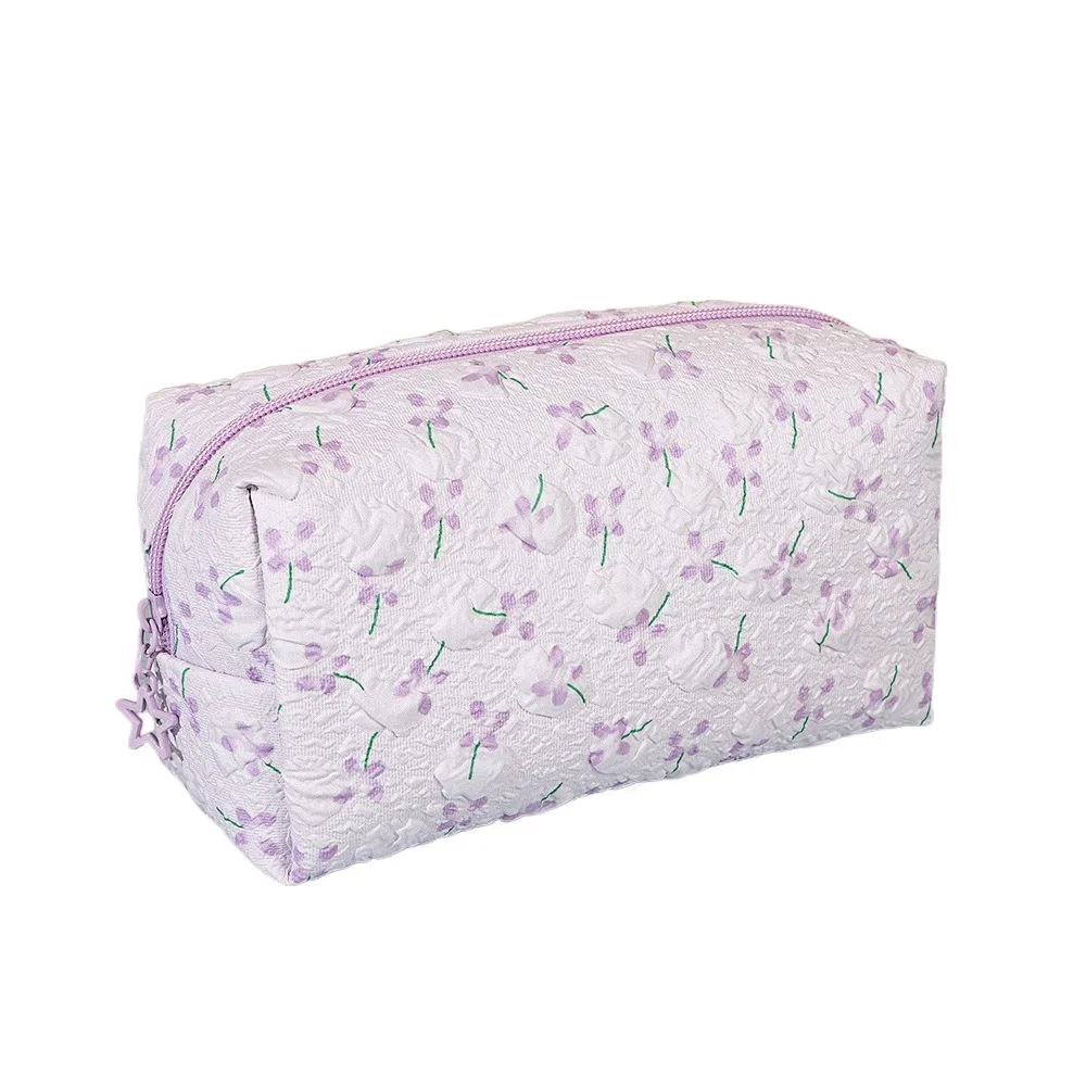 

Practical Korean Style Floral Cosmetic Bag Soft INS Stationery Storage Bag Large Capacity Casual Portable Makeup Bag Travel