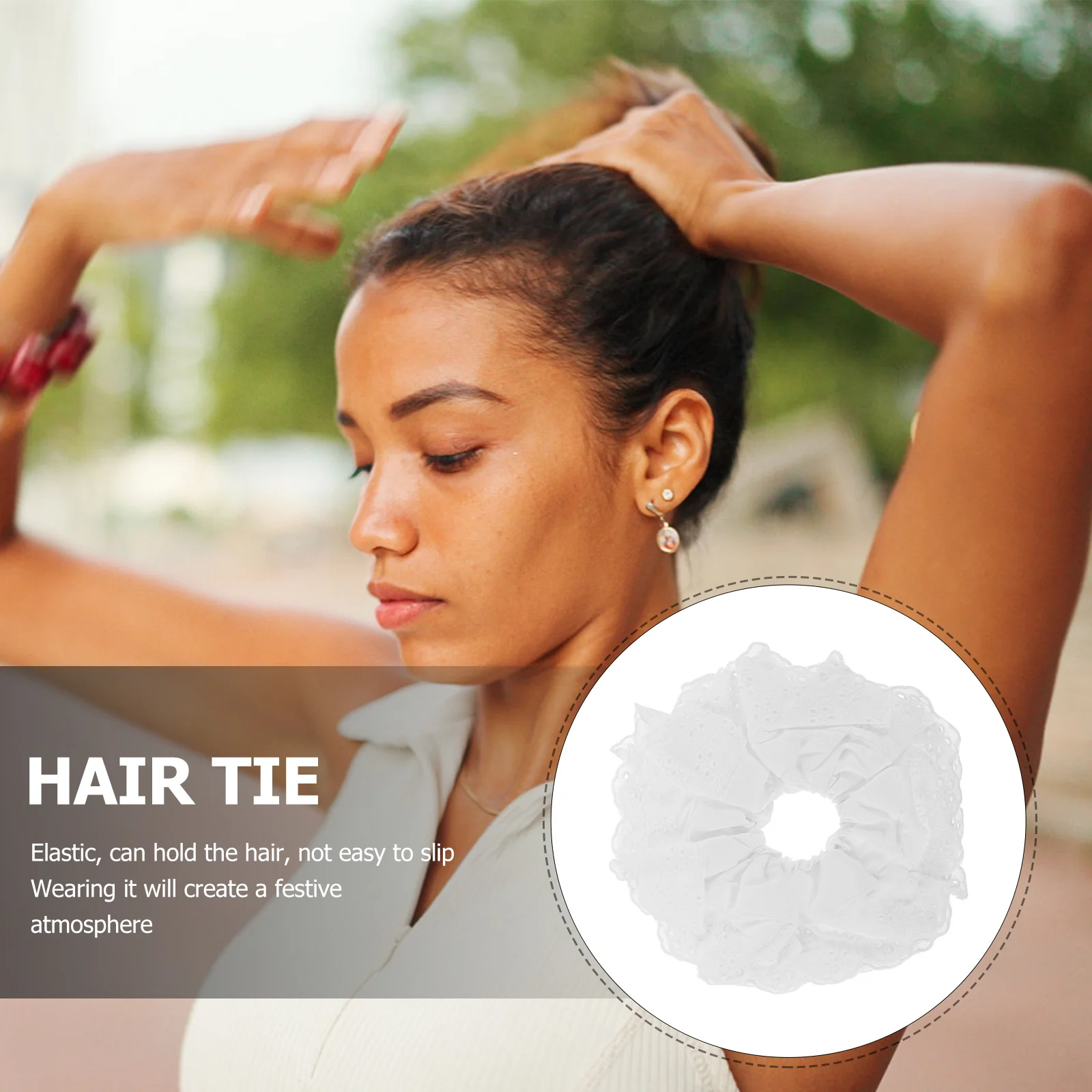 

Lace Hair Scrunchies Cute Decorative Elastic Ponytail Holders for Women Girls Accessories Daily Life Party Wedding