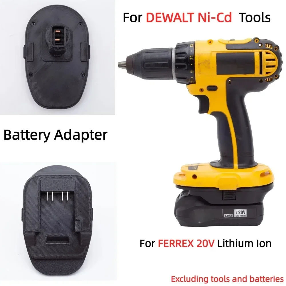 

Battery Adapter/Converter for Aldi Ferrex 20V Active Energy Li-ion Battery TO DEWALT Ni-Cd Series Cordless Tools (Only Adapter)