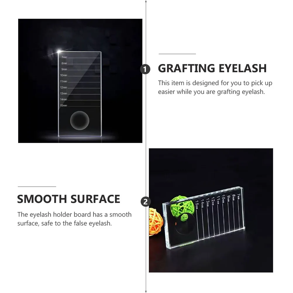 グラフティングアイラッシュガラスボード ラッシュエクステンションプラットフォームツール スケール付き 滑らかな表面 アイラッシュエクステンションアクセサリー