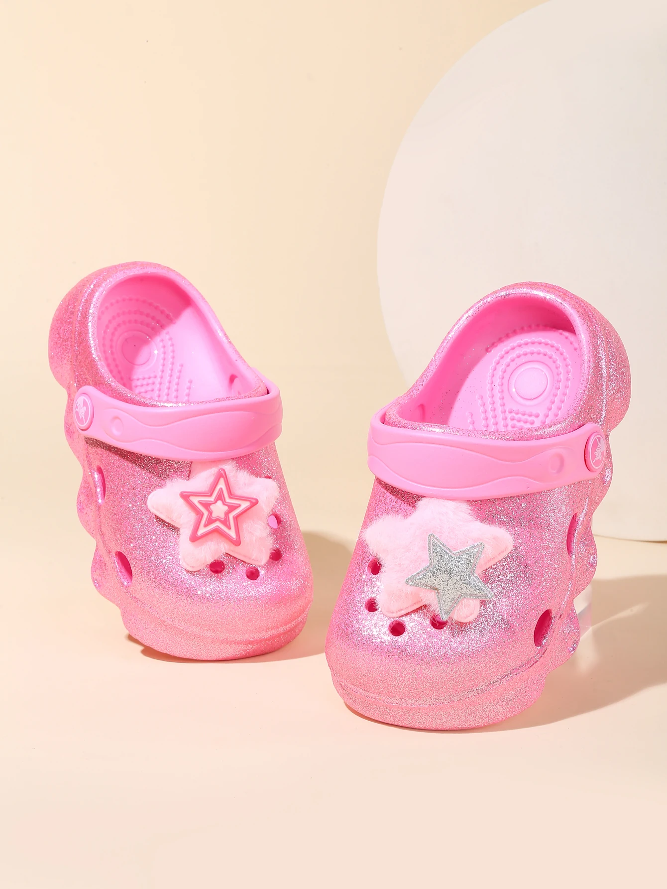 Kinder-Glitzer-Clogs, Leichte EVA-Gartenschuhe, Wasserdichte Rutschfeste Sandalen, Bequeme Slip-On Schuhe für Drinnen und Draußen 1214 – Detail 4