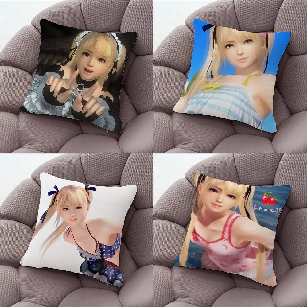 

M-Marie Rose D-Dead Or Alive Game Pillow Case Plush Fabric Soft Double-Sided Printed Sofa Warm Winter Home Gift Cushion Cover