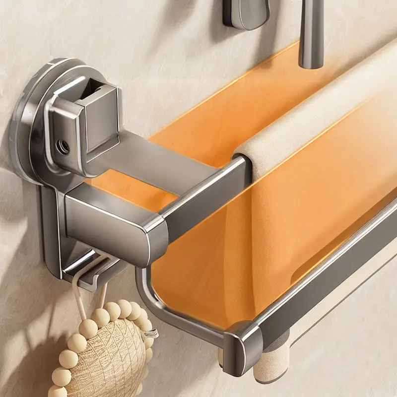 No punched suction cup, bathroom towel rack, removable wall-mounted storage rack, bath towel single and double rod.