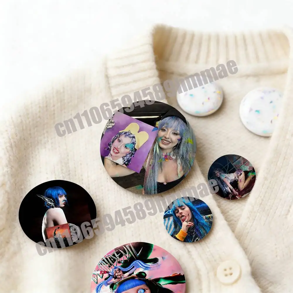 For A-Ashnikko Smoochies Weedkiller Unlikeable Emblem Round Pins Insignia Badge Cover Ornament 75mm Cosplay Brooch Button