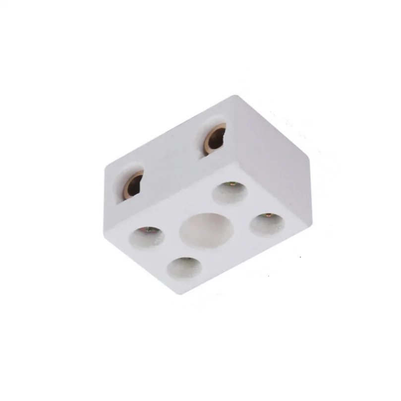 Made of Ceramic High Temperature Resistance 2 Way 15A 250V Ceramic Terminal Block White Porcelain Ceramic Connector