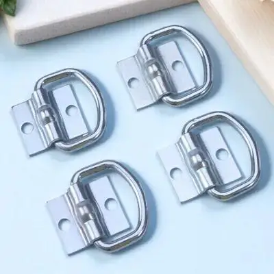 

4Pcs D Ring Set Solid Zinc Plated Steel Lashing Anchors for Kayak Atv Camper Trailer Bungee Cord Strap Fixing 9600Lb