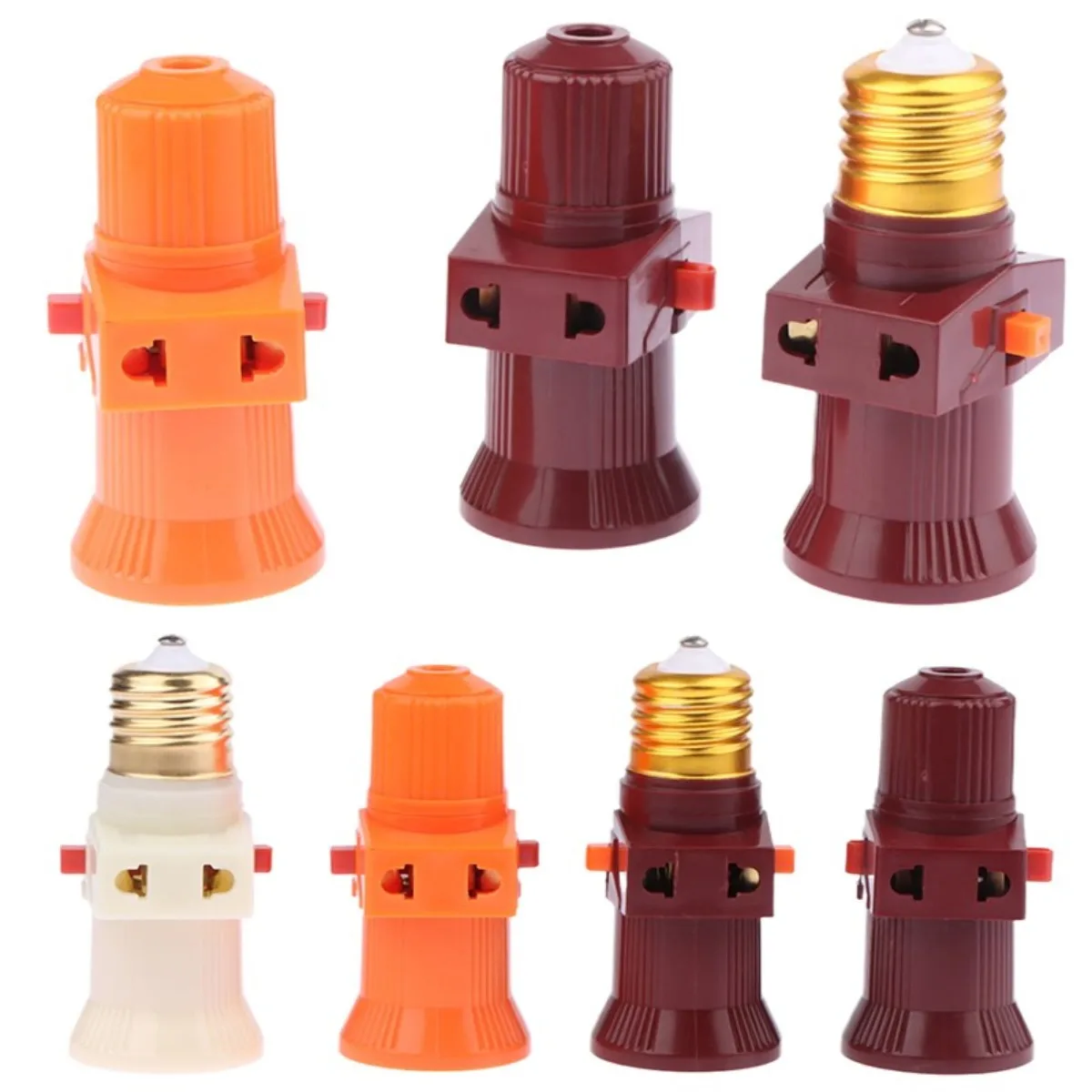 Imagem -06 - Duplo Parafuso Multi-purpose Socket Switch Suporte da Lâmpada Plug Socket Base Acessórios de Iluminação Alta Qualidade E27 110v240v Novo