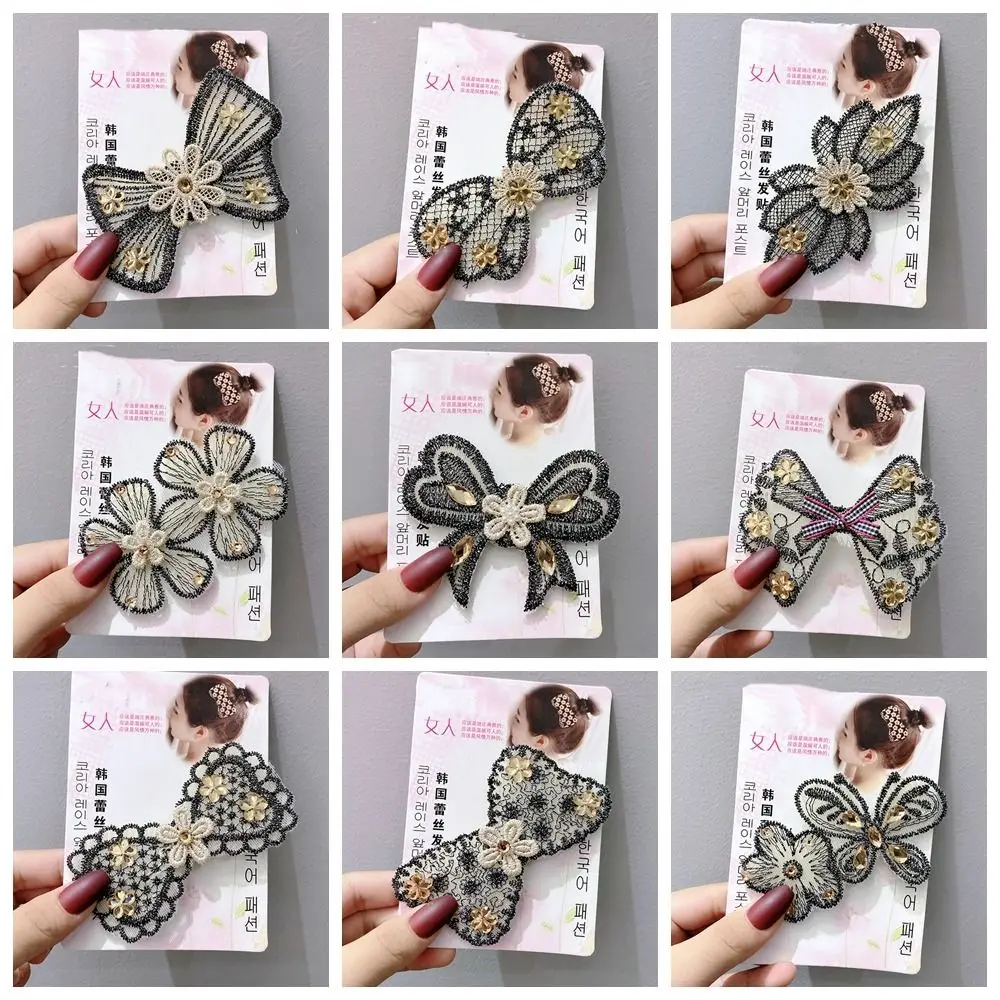 لطيف زهرة سلس ماجيك لصق القوس فراشة الانفجارات لصق أغطية الرأس ماسك الشعر أداة التصميم الأطفال #5