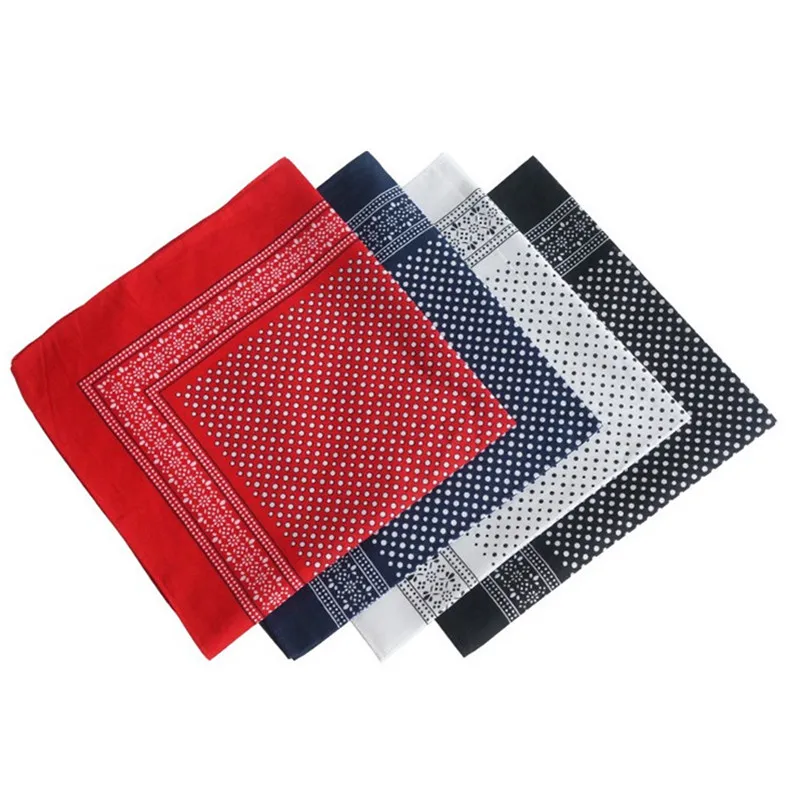 

3Pcs 50x50cm 100% Cotton Retro Polka Dot Printed Headband Men Women Handkerchiefs Square Bandanas Tea Party Favors