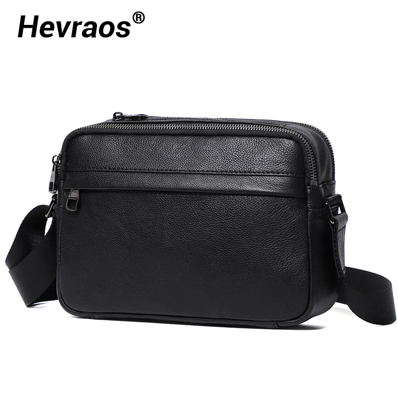 Natural Skin Cowhide Leather Men Shoulder Bags Leather Crossbody Bag Flap Fashion Boys Crossbody Bag Brand  Zipper Ipad Bag 2023