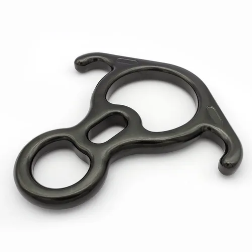 Imagen 2 del producto Descenso para escalada en roca, cuerno de buey, 8 anillos de descenso, ocho anillos con equipo de rappel de oreja doblada, equipo de dispositivo de aseguramiento