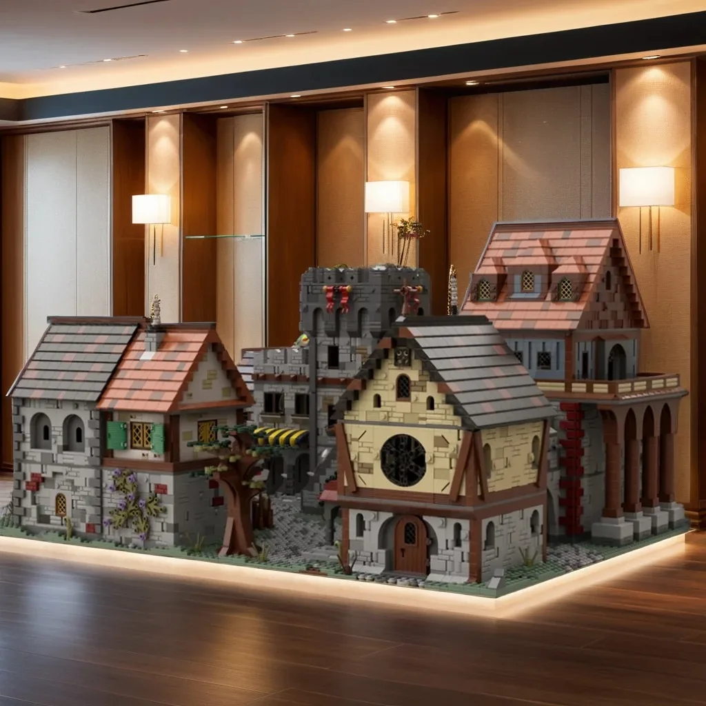 

9918PCS Medieval Street for Royal Castle Addition MOC Model Education Model Building diy Blocks Birthday Toys Gift