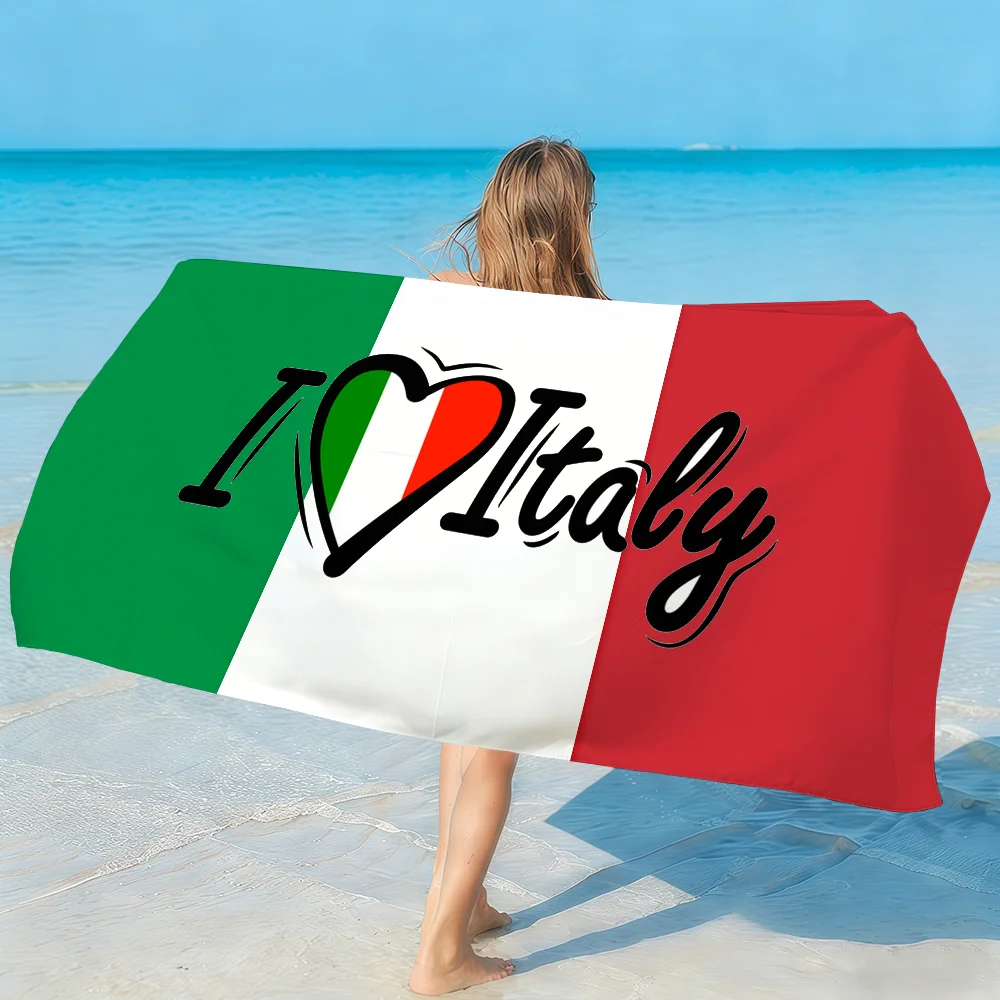 Flag of Italy Towel Soft Lightweight Anti-Sand Large Beach Towel Quick-Drying Bath Sports Family
