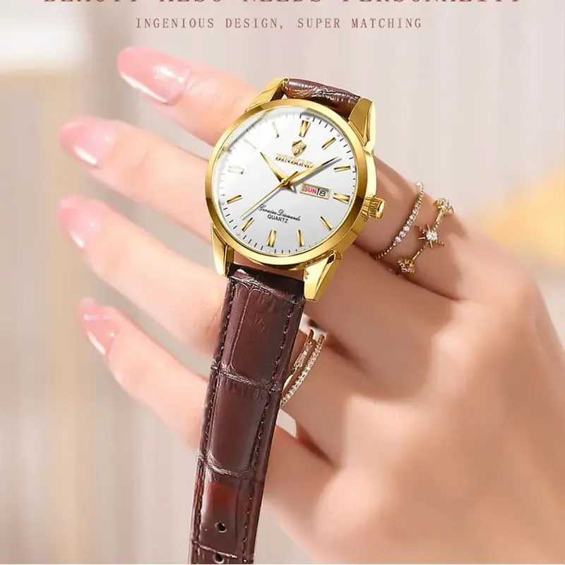 Man Watch Top Luxury Brand Couple Watch For Women Men Waterproof Clock Male Calendar Quartz Wrist Watches Leather Strap Ladies