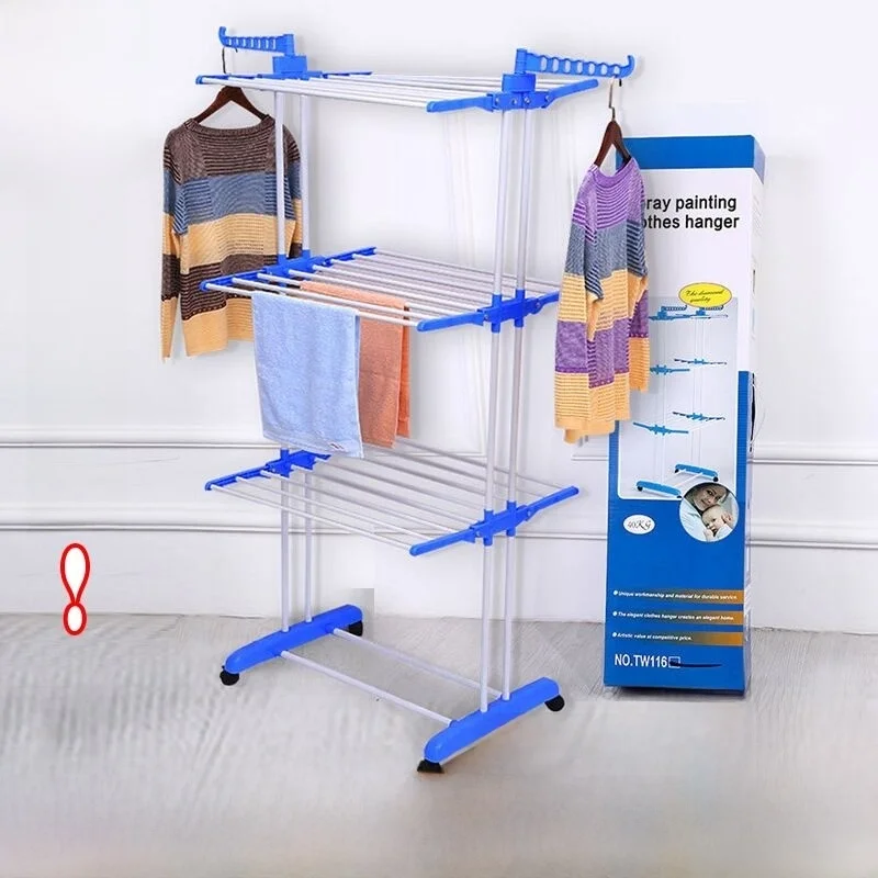 

Foldable Multi-layer Clothes Drng Ra Wing-pe Staable Clothes Hanger for down Jaets Women's Faion Spring Summer Au...