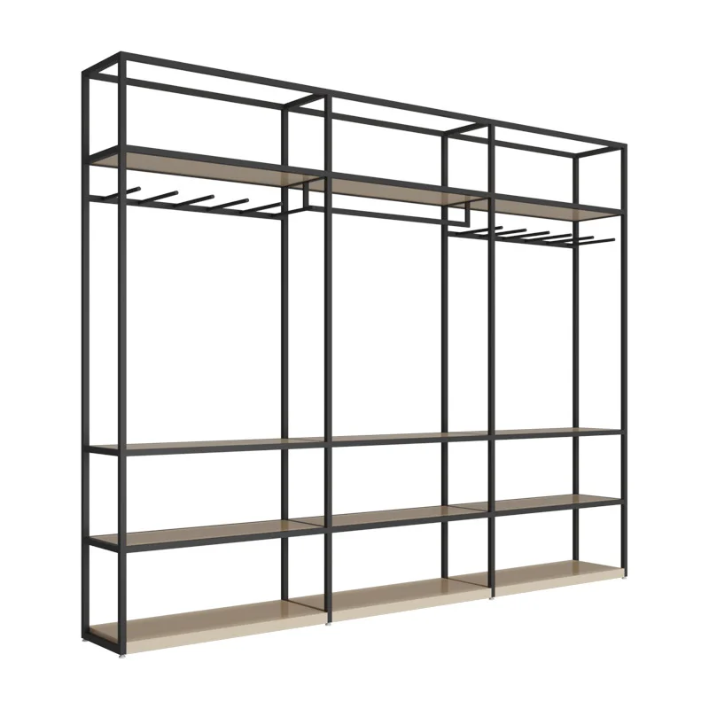 

Upper Wall Iron Shelf Multi-layer Light Luxury Display Exhibition Hall Product Fabric Sample Home