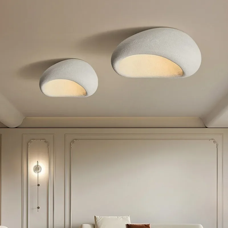Japanischer Wabi-Sabi Stil Deckenleuchte für Schlafzimmer Wohnzimmer Arbeitszimmer Einfache Moderne Cremefarbene Beleuchtungskörper