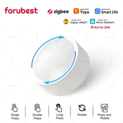 Tuya Smart Zigbee Knob Switch DIY Wireless Scene Button Remote Dimmer Switch Intelligent Automation Linkage Scenario Zigbee2mqtt