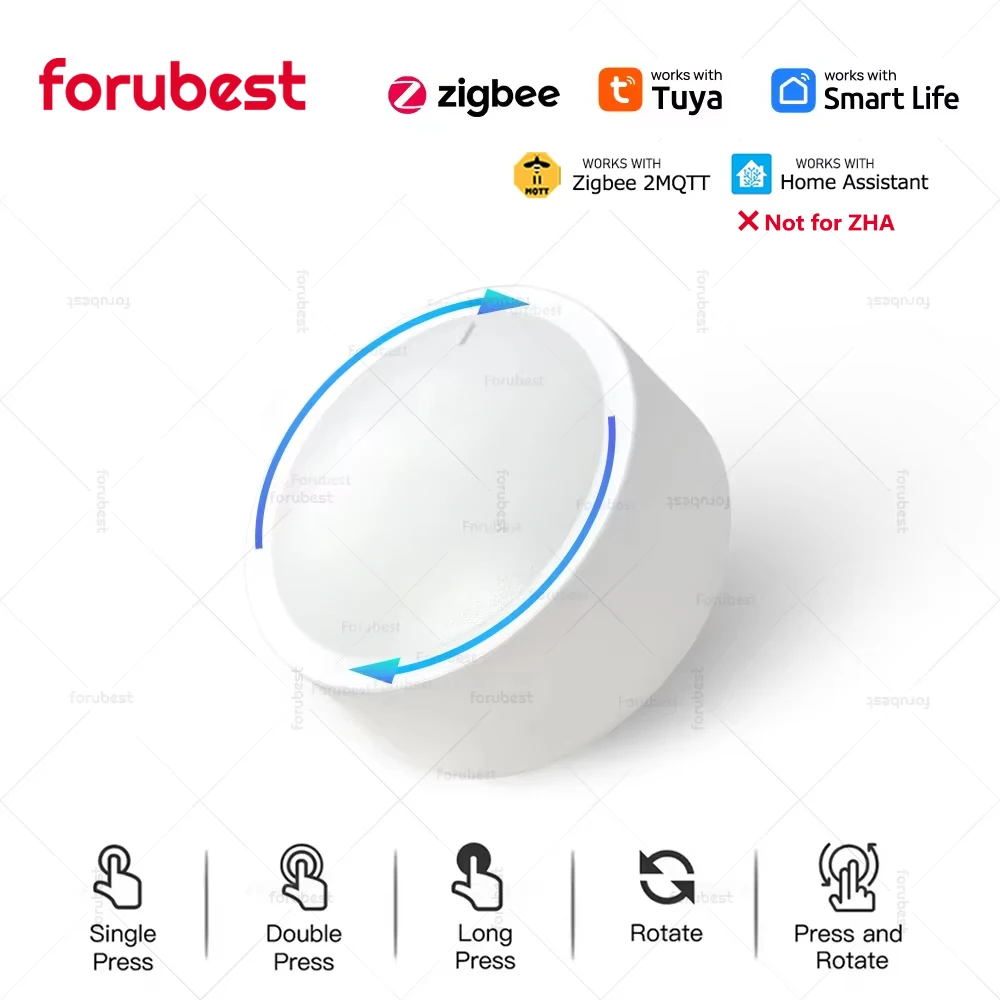 Tuya Smart Zigbee Knob Switch DIY Wireless Scene Button Remote Dimmer Switch Intelligent Automation Linkage Scenario Zigbee2mqtt