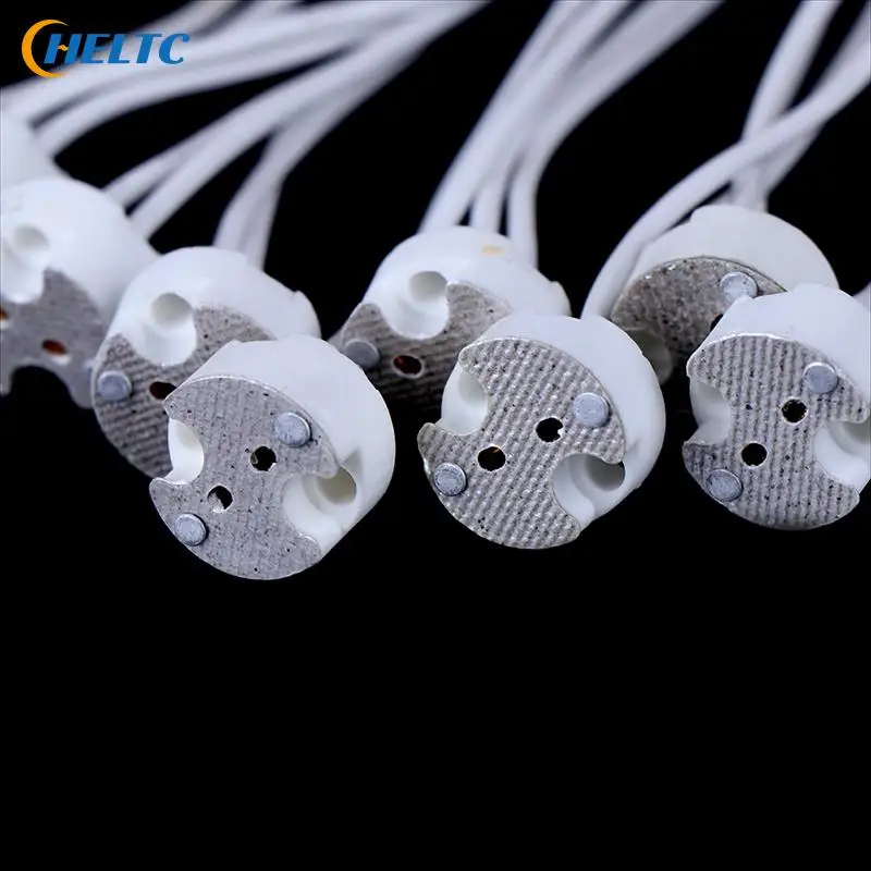 10/5/1pcs 220V 2A MR16 GU5.3 Base Socket Wire Connector Led Lamp Ceramic Holder