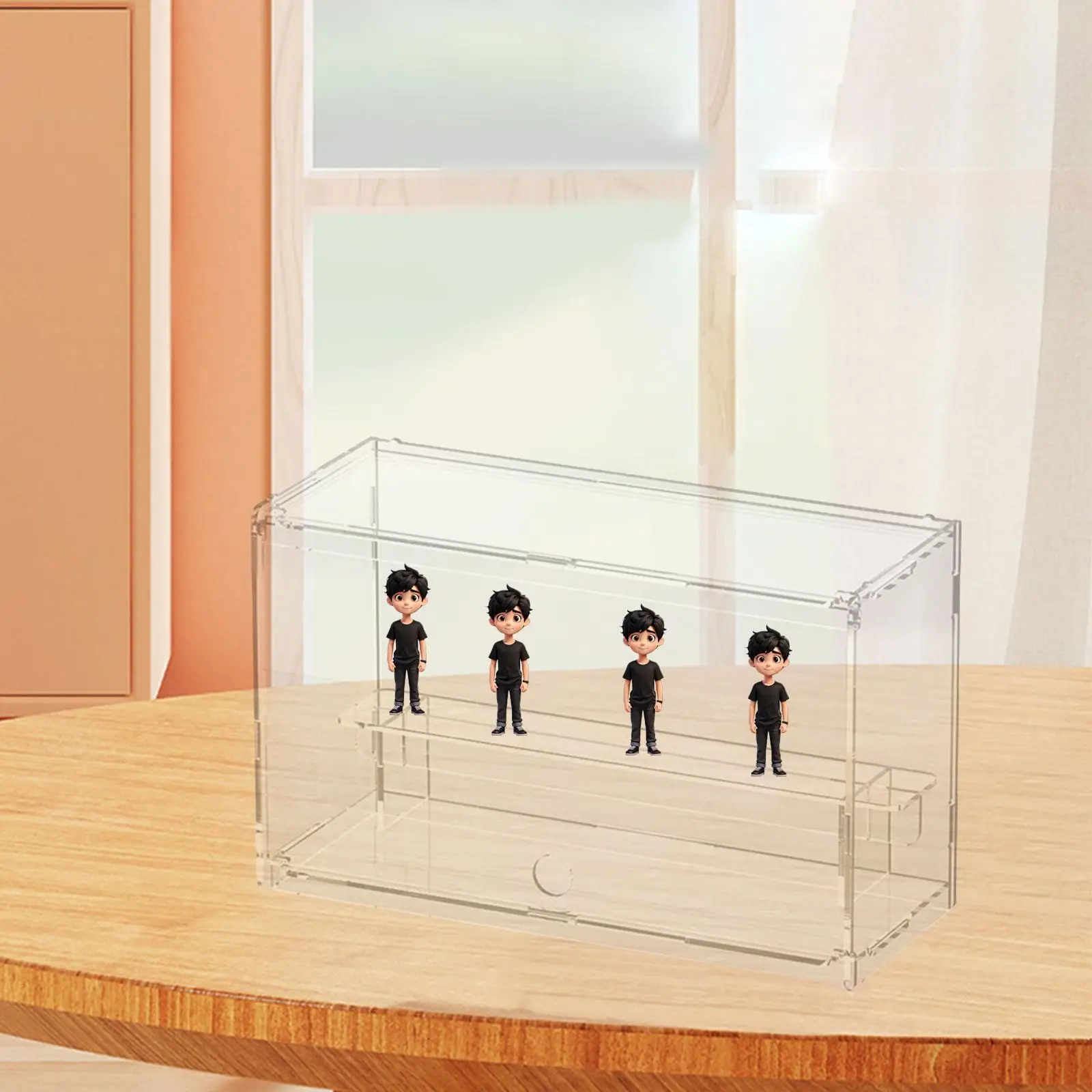 

Transparent Display Case Model Car Showcase with Single Layer Shelves Figurine Display Case Figures Display Stand for Bedroom