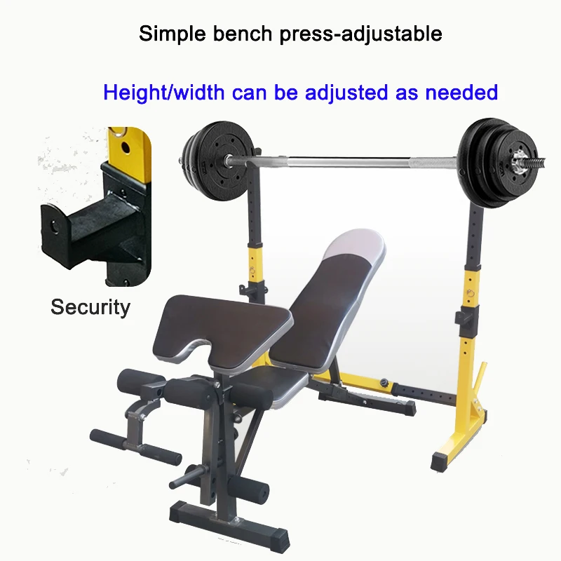 Squat Rack Household Barbell Bracket Bench Press Rack Construction Equipment Adjustable Multifunctional Weightlifting Bed