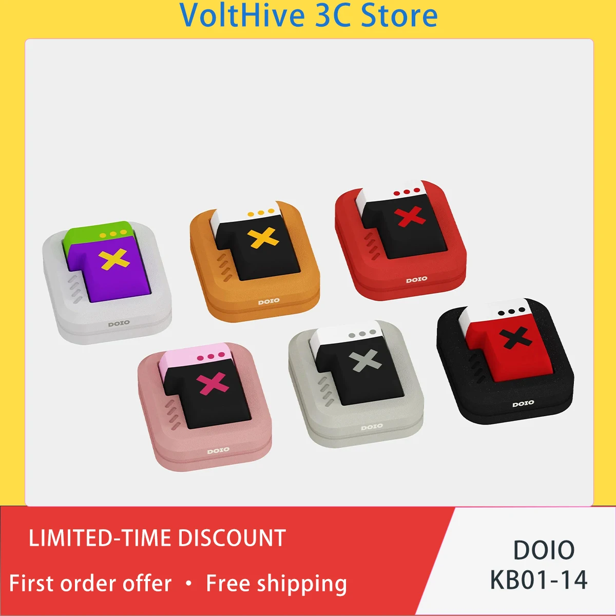 DOIO KB01‑14 Carriage Return Power on Key Dual Compatible CNC Machined Shaft Seat Wired Mechanical Enter Key for PC Gamers Gifts