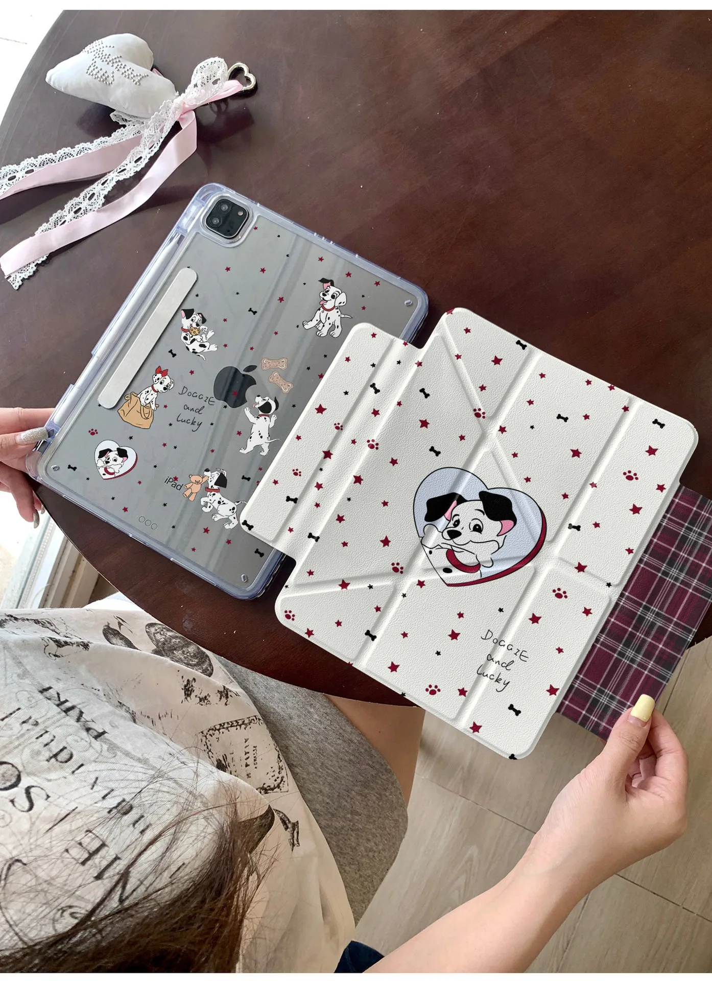 Spotted Dog Pen Slot Magnetic Buckle Tablet Case For iPad 11 10 6 5 Mini7 6 Pro2024 2022 2021 2020 2018 Air2025 2024 5 4 3 Cover