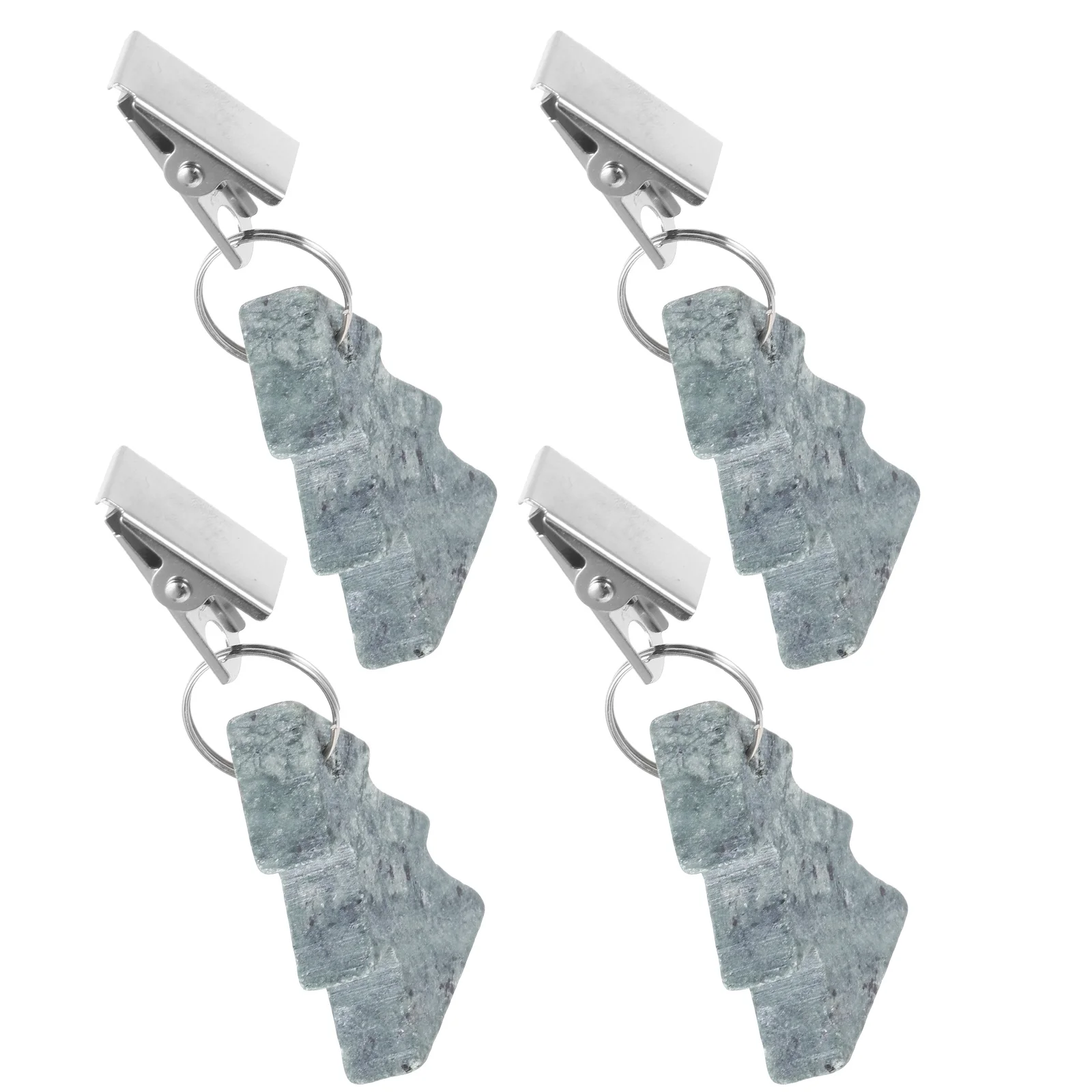 

4pcs Decorative Table Clips Stone Iron Christmas Theme Tablecloth Weights For Outdoor Dining Picnic Camping Windproof Holders