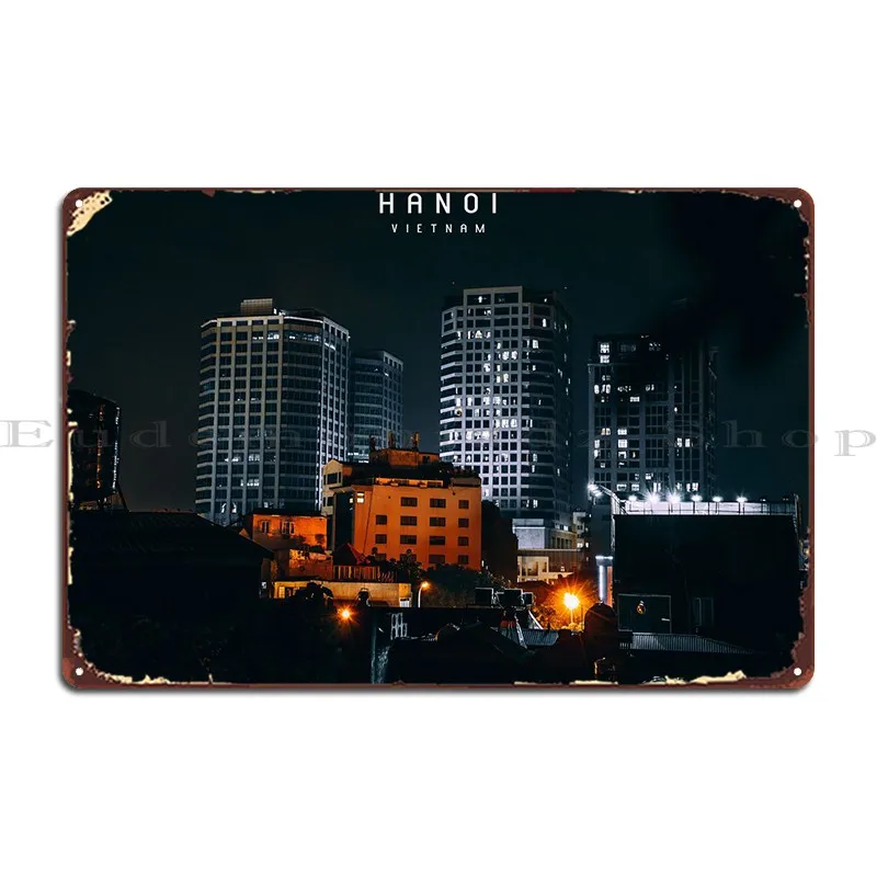 Hanoi Metal Plaque Wall Decor Print Wall Decor Mural Living Room Tin Sign Poster