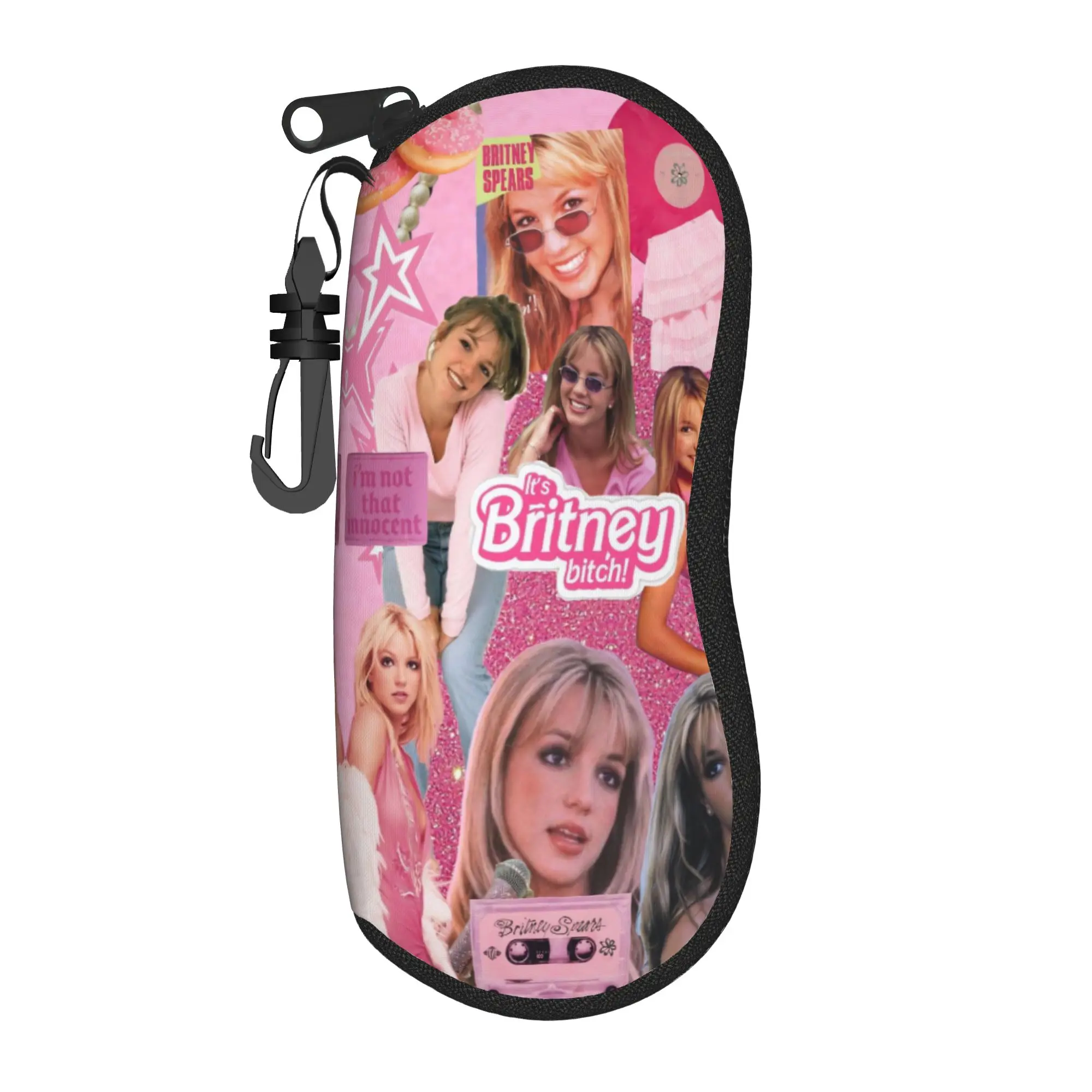 Singer Britney Spears Glasses Case Men Women Lightweight Zipper  Glasses Protector Anti-Pressure Eye Contacts Case