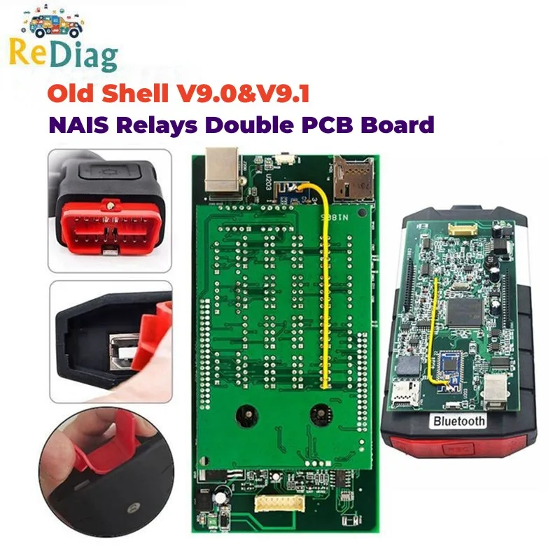 VD150 Bluetooth V9.0&V9.1 Double PCB TCS NAIS Relays PRO+ V2020.23 V2021.11 OBDII Diagnosis Scanner Tool Used for Car/Truck