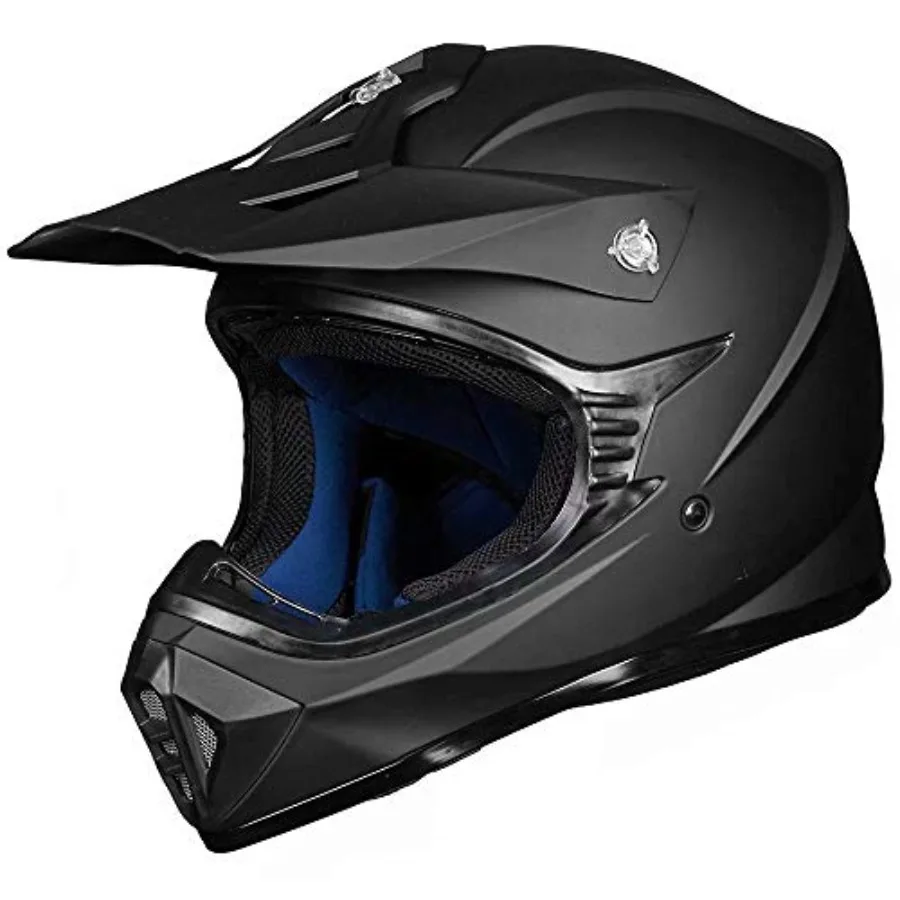 

Motocross offroad full face helmet for adults matte black ABS shell DOT approved lightweight and ventilated design